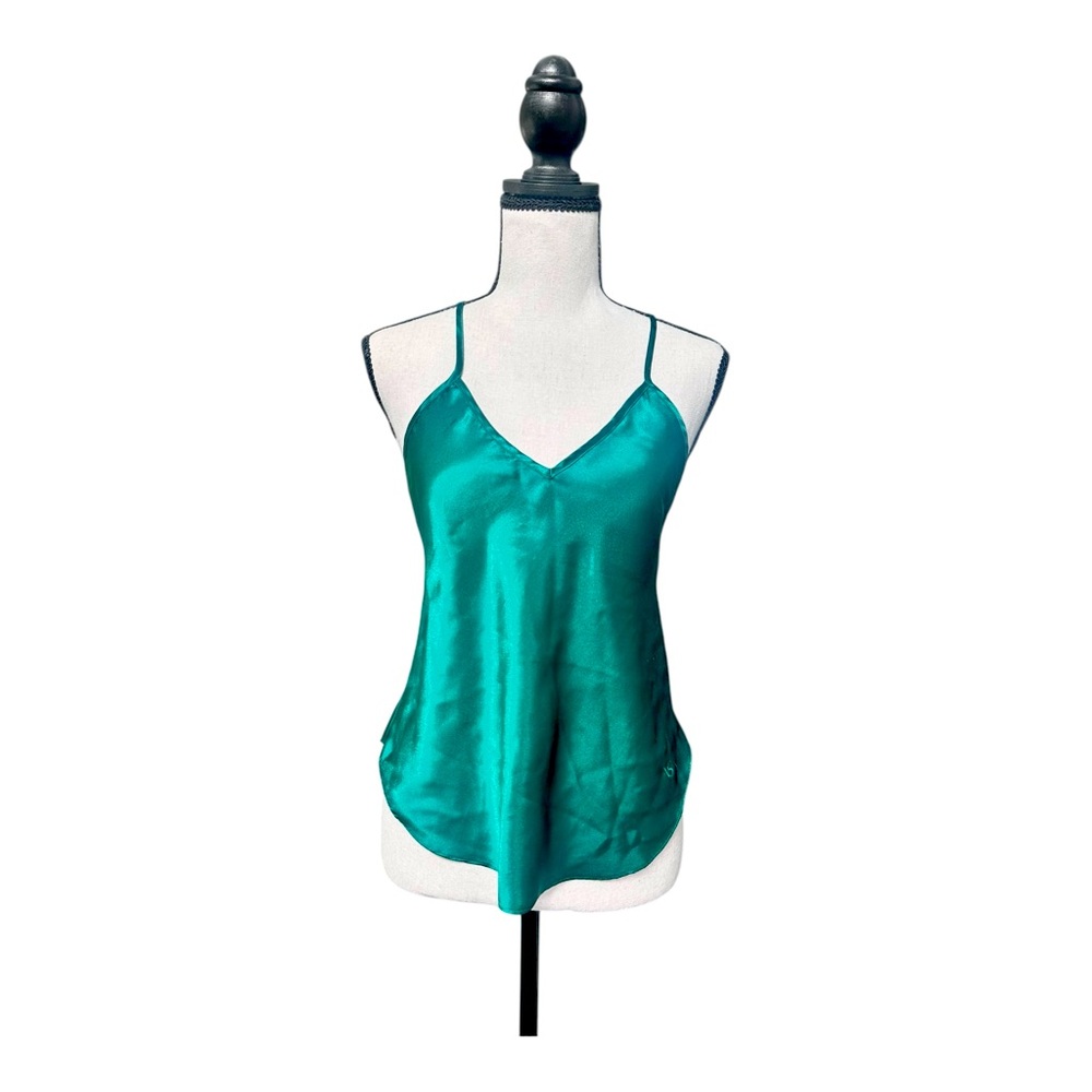 Vintage VS Gold Label Emerald Green Satin Cami Small
